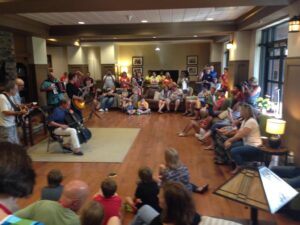 The Bacon Brothers Band at Ronald McDonald House of Charlotte. The song we are playing here was appropriately called "Wonderful Day".